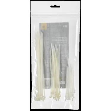 Набор хомутов 2,5х100, 2,5х150, 2,5х200 бел. (75шт/упак)