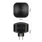 Тройник 3гнезда 220V + 2xUSB 2100mA , c заземлением, со шторками (черный) SP-3e-USB-BLACK