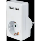 Адаптер NAD-USB02-1E-C-WH с/з 1 гн. USB2.1A