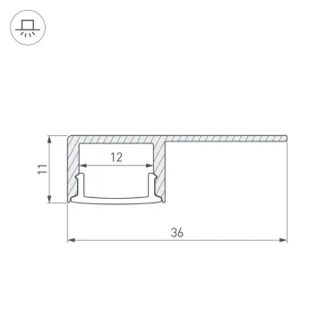 Профиль ARH-DECORE-S12-LINE-EDGE-2000 ANOD (ARL, Алюминий)