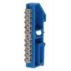 Шина N Ноль на DIN-изол ШНИ-6х9-10 никелированная Д-Синий