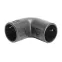Колено открывающееся, 90 град., IP40, д.16мм, черное