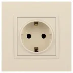 Розетка 2P+E Schuko со шторками, 16А-250В, Эра Elegance, сл.кость, 14-2102-02