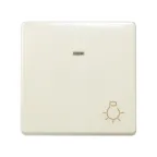 Кнопка клавишная свет с подсветкой, 10А 250В, S27 слоновая кость