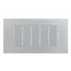 Рамка с суппортом на 5 узких модулей, S82C, алюминий - алюминий (металл.им)