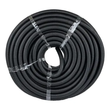 Труба ПНД гибкая гофрированная d32мм, тяжёлая с протяжкой, 50м, цвет черный PROxima