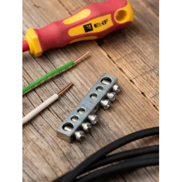 Шина PEN ноль-земля (6x9мм) 6 отв. цинк крепеж по центру