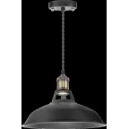 Светильник с плафоном провод 1.5м Е27 декор черный/бронза