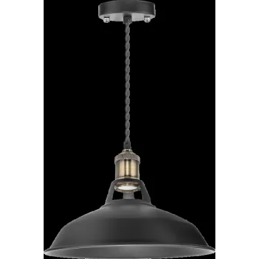 Светильник с плафоном провод 1.5м Е27 декор черный/бронза