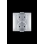 Розетка двойная 2Р, 16А, 250В, винтовой зажим, алюминий