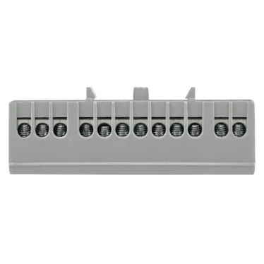 Шина фаза L (6х9мм) 12 отверстий латунь серый изолированный корпус на DIN-рейку PROxima