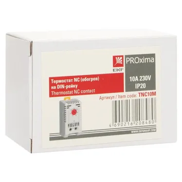 Термостат NC (обогрев) на DIN-рейку 10А 230В IP20 PROxima