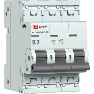 Автоматический выключатель ВА 47-63N 3P 2А (B) 6кА PROXIMA