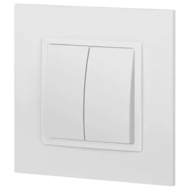 Выключатель двойной, 10АХ-250В, Эра Elegance, белый,14-1104-01