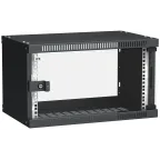                  Шкаф LINEA WE 6U 550x350мм дверь стекло черный
               