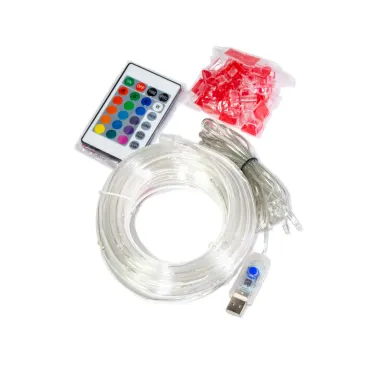 Гирлянда влагозащитная Дюралайт 10м (нить в трубе 0,8мм) + 30 клипс