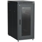 Шкаф напольный сетевой 19'' LINEA N 24U 800х1000мм стеклянная передняя дверь. задняя перфорированная черный