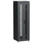 Шкаф напольный сетевой 19' LINEA N 38U 600х600мм передняя распашная перфорированная дверь задняя перфорированная черный