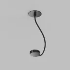 Основание встраиваемое с возможностью подачи питания треку-ремню Belty Base не вмещает блок питания D65 мм монтажный D50 мм коннектор на проводе L200-1500 мм IP20 черн. алюм. DENKIRS TR5514-BK