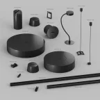 Основание накладное для фиксации трека-ремня Belty Base для создания перегиба под произвольным углом без подачи питания D75хH43 мм IP20 черн. алюм. DENKIRS TR5515-BK