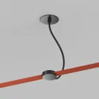 Основание встраиваемое с возможностью подачи питания треку-ремню Belty Base не вмещает блок питания D65 мм монтажный D50 мм коннектор на проводе L200-1500 мм IP20 черн. алюм. DENKIRS TR5514-BK