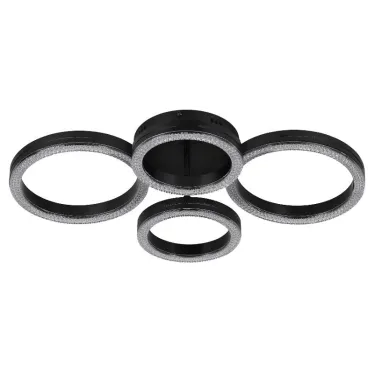 Светильник потолочный светодиодный Rivoli Flora 6191-201 LED 75Вт 3000-6000К чёрный с пультом | Б0068425 | Rivoli