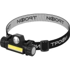                  Фонарь налобный светодиодный Трофи GA-101 аккумуляторный 3 Вт COB + 3 Вт LED 2 режима магнит | Б0069568 | Трофи
               