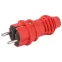 Вилка каучуковая прямая c заземлением 16А IP44 красная VX13-R-IP44