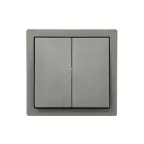 LETO Выключатель двойной платина Lezard 752-3500-101