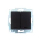 ASTI Выключатель 2-кл. с подсветкой, 10А, механизм, чёрный бархат Lezard 7081-4288-112