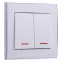 RAIN Выключатель 2-ой с подсветкой белый с боковой вставкой хром