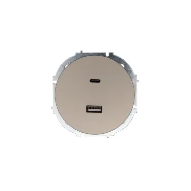 OSEN Розетка TC+ USB, механизм, титан Lezard 743-3788-192TC