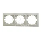 MIRA Рамка 3 поста горизонтальная бежевая без вставок