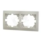                  MIRA Рамка 2 поста горизонтальная бежевая без вставок
               