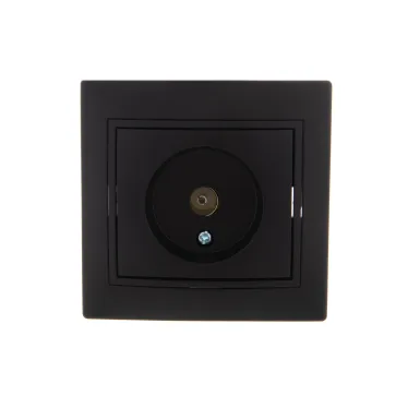 MIRA Розетка ТВ проходная чёрный бархат со вставкой (10шт/120шт)