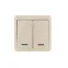 VIOLA Выключатель двойной с подсветкой крем (12шт/144шт)