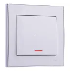RAIN Выключатель с подсветкой белый с боковой вставкой хром