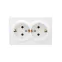 LETO Розетка двойная с заземлением закрытый корпус белый Lezard 752-0200-127B