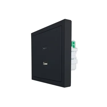 ZIMA Розетка TC+ USB разъем черный бархат LEZARD