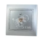                  MIRA Розетка компьютерная металлик серая со вставкой
               