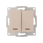 KARINA Выключатель двойной с подсветкой крем (10шт/120шт)