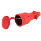 Розетка каучуковая прямая c заземлением 16А IP44 красная RX11-R-IP44