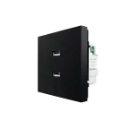 ZIMA Розетка с 2-ая USB разъем черный бархат LEZARD