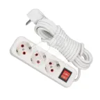                  Удлинитель 3 розетки 5м с заземлением с выключателем
               