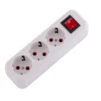 Колодка с заземлением 3 входа с выключателем