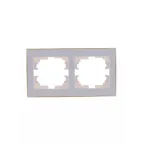 Рамка RAIN двойная горизонтальная белая с боковой вставкой золото