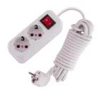 Удлинитель с заземлением 2 входа 5 метров с выключателем