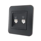                  KARINA Розетка компьютер+телефон чёрный бархат (10шт/120шт)
               