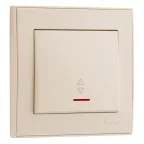 Выключатель RAIN проходной с подсветкой жемчужно-белый перламутр