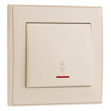 Выключатель RAIN проходной с подсветкой жемчужно-белый перламутр